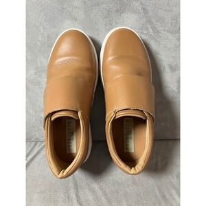 ANZETTUTTO Women's Leather Slip On Sneakers Tan‎ Comfort Casual Shoes